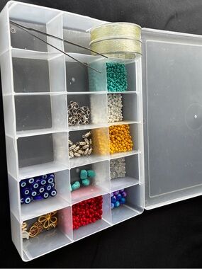 Complete Jewelry Making Kit - Beads, Elastic, Clasps & Charms